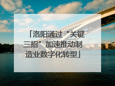 洛阳通过“关键三招”加速推动制造业数字化转型
