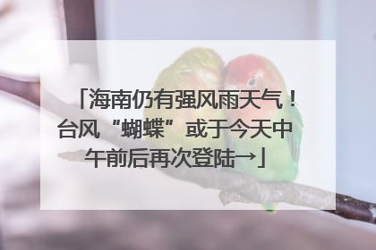 海南仍有强风雨天气！台风“蝴蝶”或于今天中午前后再次登陆→