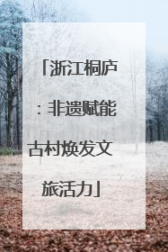 浙江桐庐：非遗赋能古村焕发文旅活力