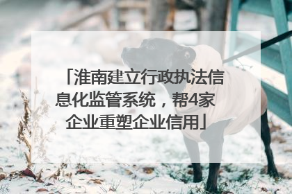 淮南建立行政执法信息化监管系统，帮4家企业重塑企业信用