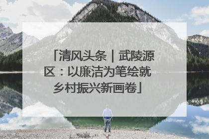 清风头条｜武陵源区：以廉洁为笔绘就乡村振兴新画卷