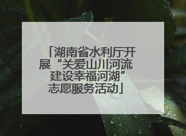 湖南省水利厅开展“关爱山川河流 建设幸福河湖”志愿服务活动