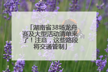 湖南省38场龙舟赛及大型活动清单来了！注意，这些路段将交通管制