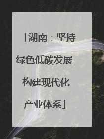 湖南：坚持绿色低碳发展 构建现代化产业体系