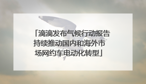 滴滴发布气候行动报告 持续推动国内和海外市场网约车电动化转型