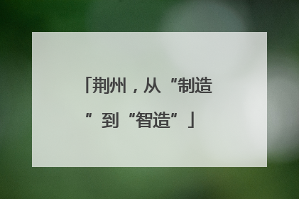 荆州，从“制造”到“智造”