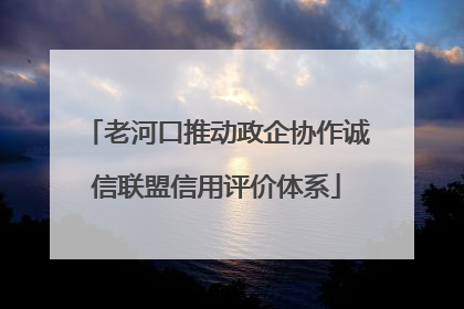 老河口推动政企协作诚信联盟信用评价体系