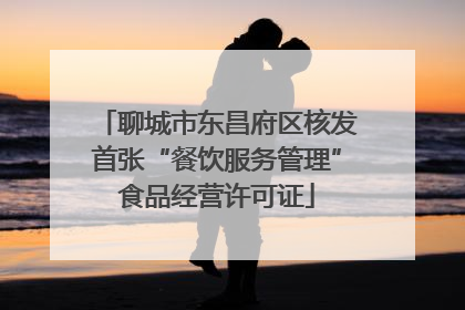聊城市东昌府区核发首张“餐饮服务管理”食品经营许可证