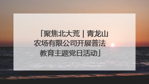 聚焦北大荒｜青龙山农场有限公司开展普法教育主题党日活动