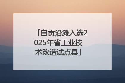 自贡沿滩入选2025年省工业技术改造试点县