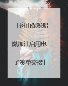 舟山保税船燃加注启用电子签单交接