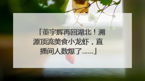 董宇辉再回湖北！溯源顶流美食小龙虾，直播间人数爆了……