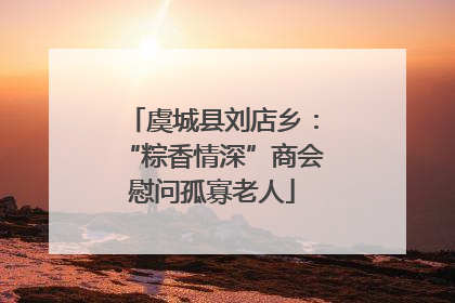 虞城县刘店乡：“粽香情深”商会慰问孤寡老人