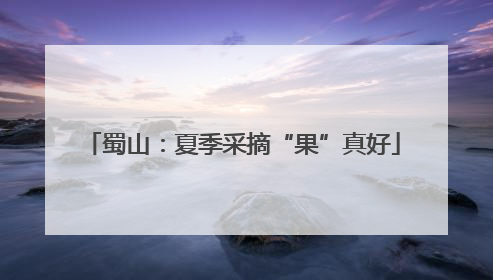 蜀山：夏季采摘“果”真好