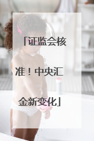 证监会核准！中央汇金新变化