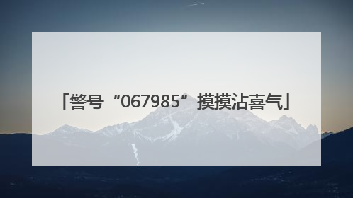 警号“067985”摸摸沾喜气