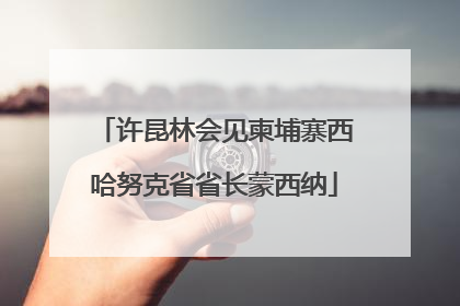 许昆林会见柬埔寨西哈努克省省长蒙西纳