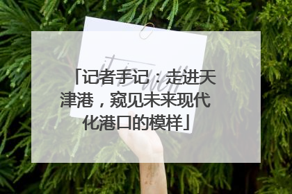 记者手记：走进天津港，窥见未来现代化港口的模样