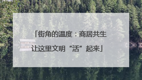 街角的温度：商居共生让这里文明“活”起来