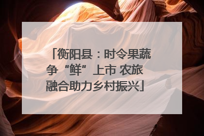 衡阳县：时令果蔬争“鲜”上市 农旅融合助力乡村振兴