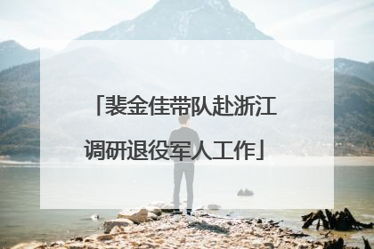 裴金佳带队赴浙江调研退役军人工作