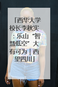 西华大学校长李秋实：乐山“智慧低空”大有可为｜西望四川