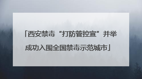 西安禁毒“打防管控宣”并举 成功入围全国禁毒示范城市