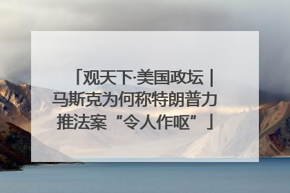 观天下·美国政坛｜马斯克为何称特朗普力推法案“令人作呕”