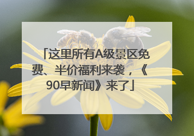 这里所有A级景区免费、半价福利来袭，《90早新闻》来了