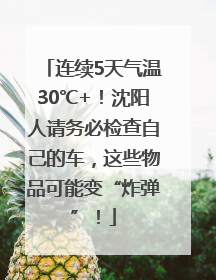连续5天气温30℃+！沈阳人请务必检查自己的车，这些物品可能变“炸弹”！