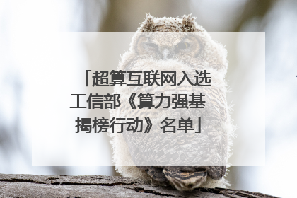 超算互联网入选工信部《算力强基揭榜行动》名单