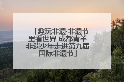 趣玩非遗·非遗节里看世界 成都青羊非遗少年走进第九届国际非遗节