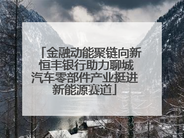 金融动能聚链向新 恒丰银行助力聊城汽车零部件产业挺进新能源赛道