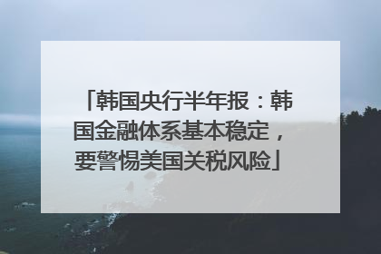 韩国央行半年报：韩国金融体系基本稳定，要警惕美国关税风险