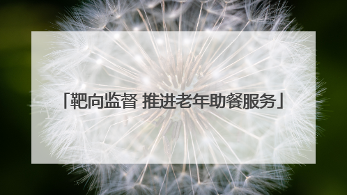 靶向监督 推进老年助餐服务