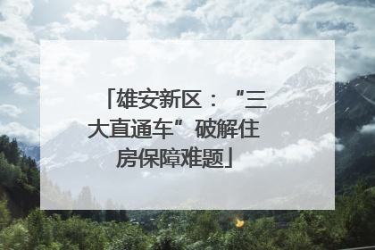雄安新区：“三大直通车”破解住房保障难题