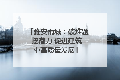 雅安雨城：破难题 挖潜力 促进建筑业高质量发展