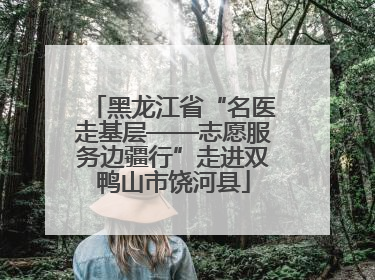 黑龙江省“名医走基层——志愿服务边疆行”走进双鸭山市饶河县