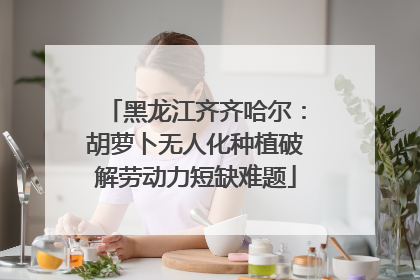 黑龙江齐齐哈尔：胡萝卜无人化种植破解劳动力短缺难题