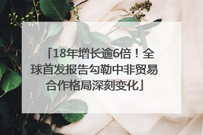 18年增长逾6倍！全球首发报告勾勒中非贸易合作格局深刻变化
