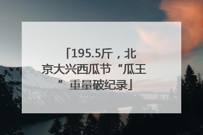195.5斤，北京大兴西瓜节“瓜王”重量破纪录