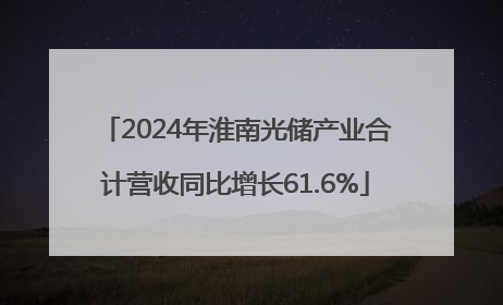 2024年淮南光储产业合计营收同比增长61.6%