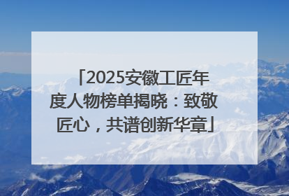 2025安徽工匠年度人物榜单揭晓：致敬匠心，共谱创新华章