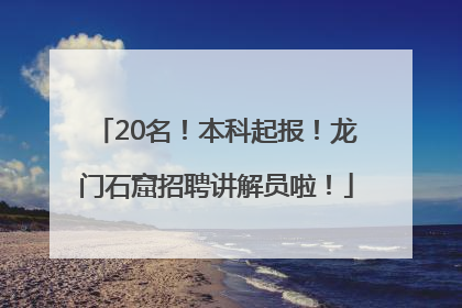 20名！本科起报！龙门石窟招聘讲解员啦！