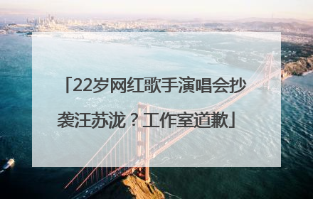 22岁网红歌手演唱会抄袭汪苏泷？工作室道歉
