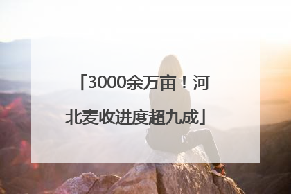 3000余万亩！河北麦收进度超九成