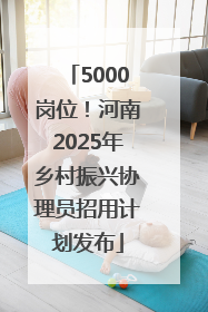 5000岗位！河南2025年乡村振兴协理员招用计划发布