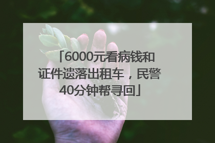 6000元看病钱和证件遗落出租车，民警40分钟帮寻回